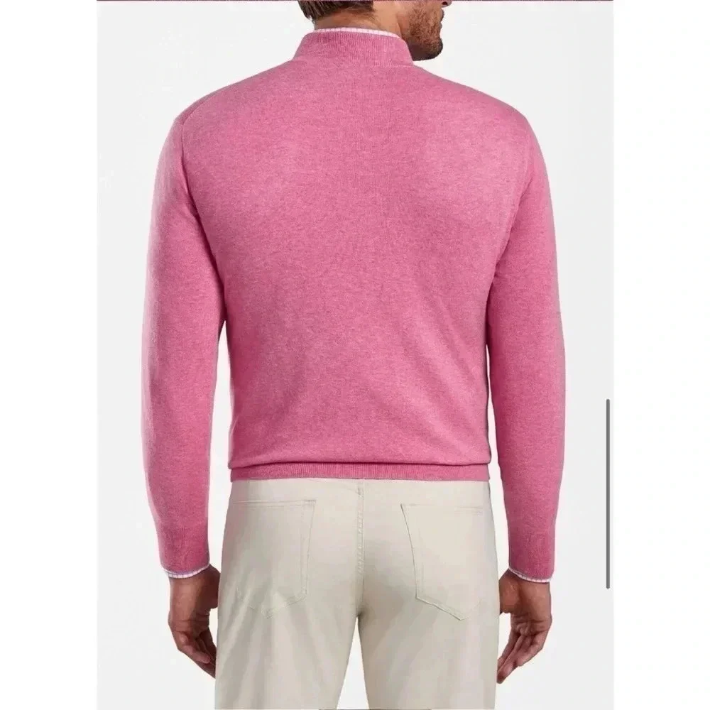Peter Millar Crown Soft 1/4 Zip Cotton Silk Sweater Size Medium